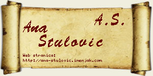 Ana Štulović vizit kartica